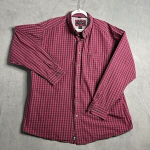 Ariat Pro Series Long Sleeve Button Up Shirt Men Outdoors Purple Check 2XL Woven